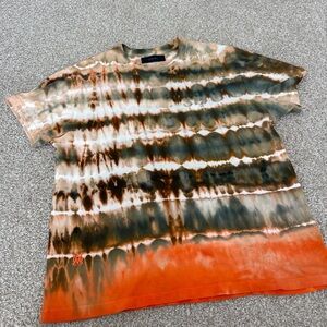 AMIRI Tie-Dye Short Sleeve Shirt - Orange and Brown
